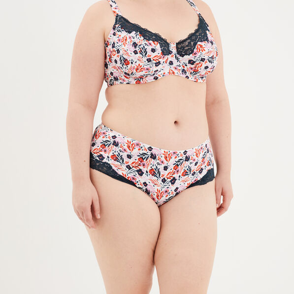 shorty microfibre ecru femmegt Shorty microfibre ecru femme grande taille