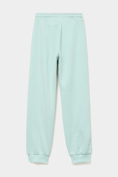 Pantalon de jogging molleton vert pastel fille