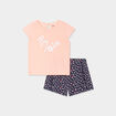 Ensemble 2 pièces t-shirt et short coton rose fluo bébé fille