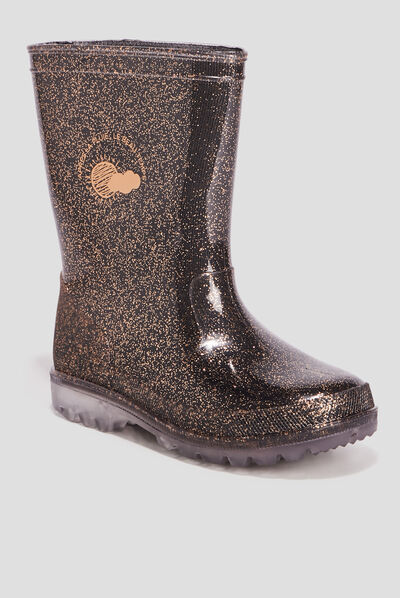 Bottes de pluie à paillettes noir fille