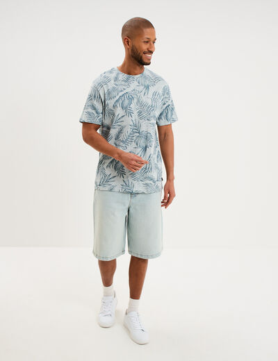 T-shirt manches courtes col rond gris homme