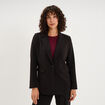 Blazer ajust&eacute; mi-long 1 bouton noir femme