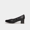 Escarpins talons carr&eacute;s noir femme
