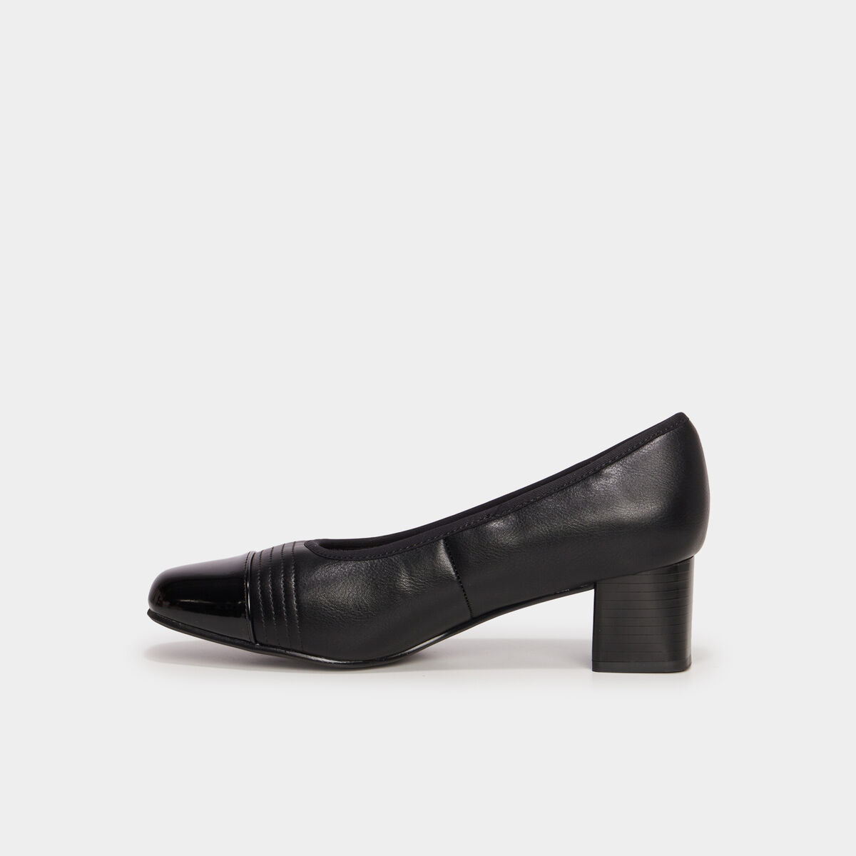 Escarpins talons carr&eacute;s noir femme