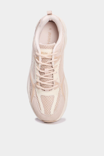 Baskets running &agrave; lacets sable femme