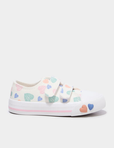 Tennis basses en toile bout renforc&eacute; multicolore fille