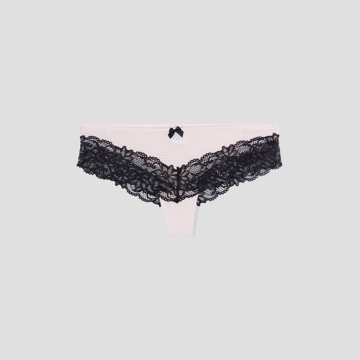 Shorty micro dentelle rose clair femme