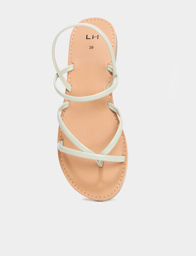 Sandales plates vert clair femme