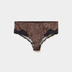 Shorty effet satin avec dentelle marron femme grande taille