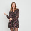 Robe fluide manches longues noir femme
