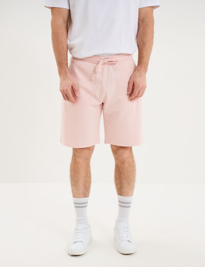 Short jogging molleton droit rose pastel homme