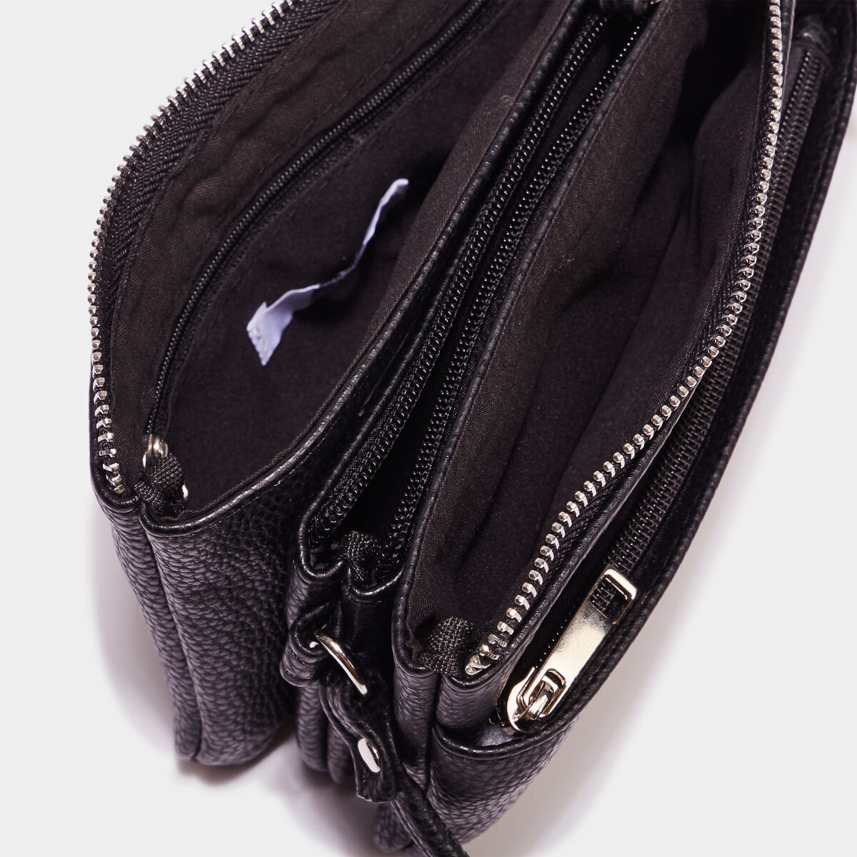 Sac en bandoulière zippé noir femme
