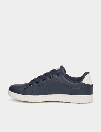 Tennis basses bout rond bleu gar&ccedil;on