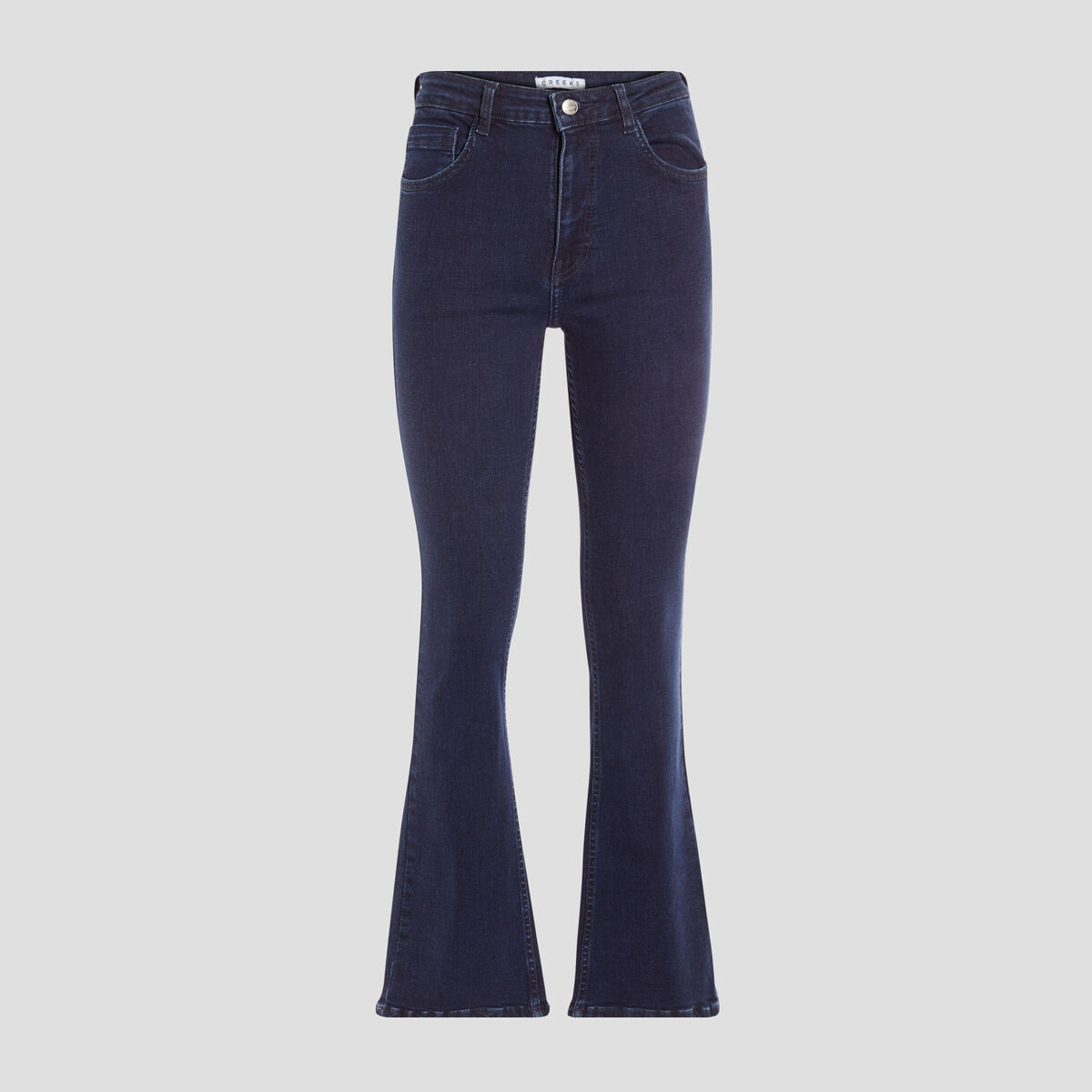Jeans flare taille haute denim brut femme