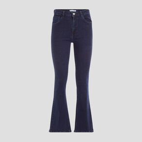 Jeans flare taille haute denim brut femme