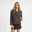 Manteau court double boutonnage multicolore femme