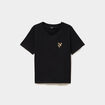 T-shirt col rond manches courtes coton noir femme