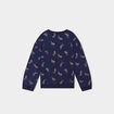 Sweat col rond manches longues bleu marine fille