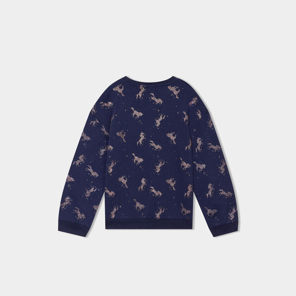 sweat col rond manches longues bleu marine fille Sweat col rond manches longues bleu marine fille