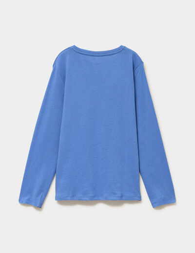 T-shirt manches longues coton bleu fonc&eacute; gar&ccedil;on