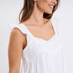 Blouse bretelles à volants coton blanc femme