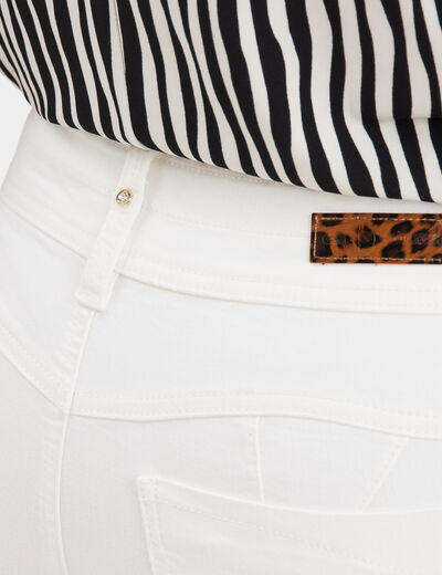 Pantacourt en jean slim Mosquitos denim blanc femme