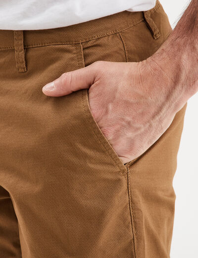 Pantalon chino slim stretch camel homme