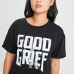 T-shirt manches courtes Snoopy noir femme