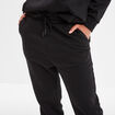Pantalon jogging droit molleton noir femme