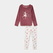 Ensemble pyjama t-shirt effet velours vieux rose fille