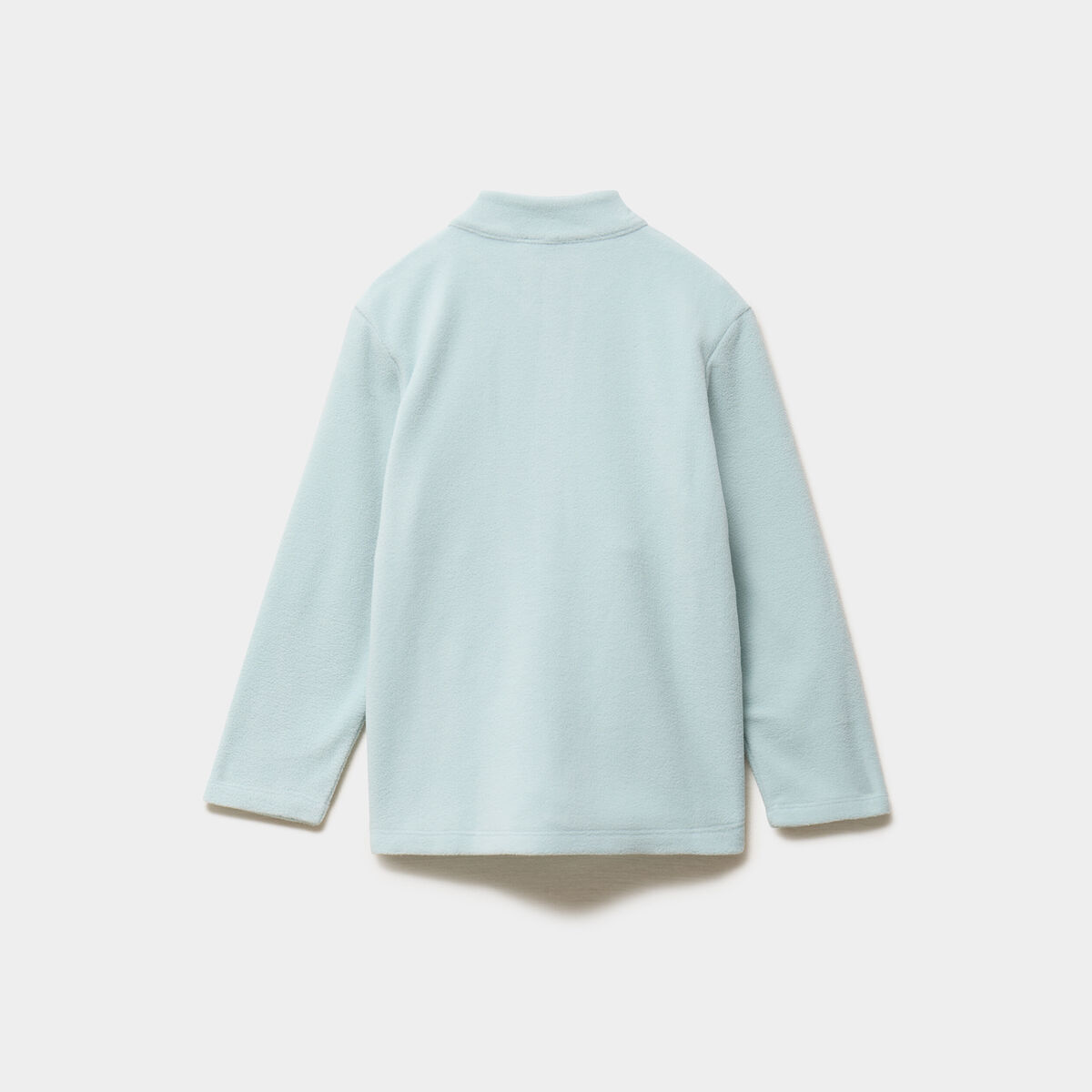 Gilet effet polaire zipp&eacute; col montant bleu gris fille