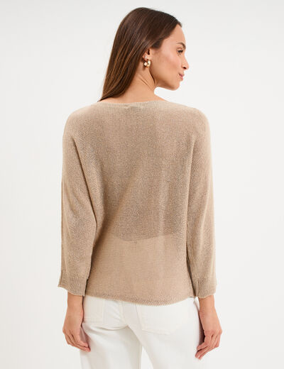 Pull manches longues sable femme