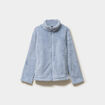 Veste effet polaire col montant bleu gris femme