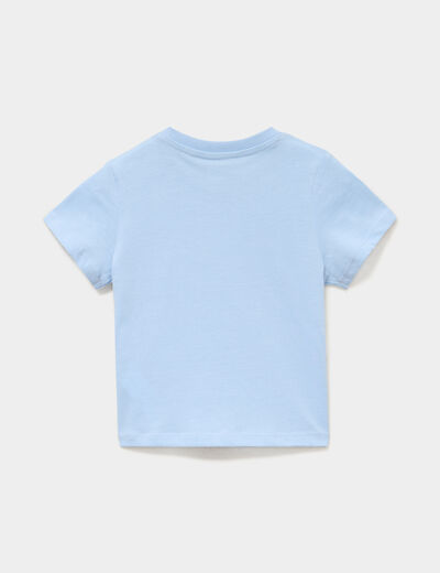 T-shirt manches courtes coton bleu pastel b&eacute;b&eacute; gar&ccedil;on
