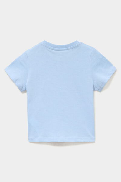 T-shirt manches courtes coton bleu pastel b&eacute;b&eacute; gar&ccedil;on