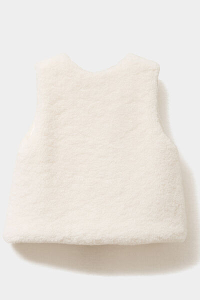 Gilet effet polaire sans manches ivoire b&eacute;b&eacute; fille