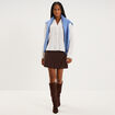 Jupe-short portefeuille courte marron fonc&eacute; femme