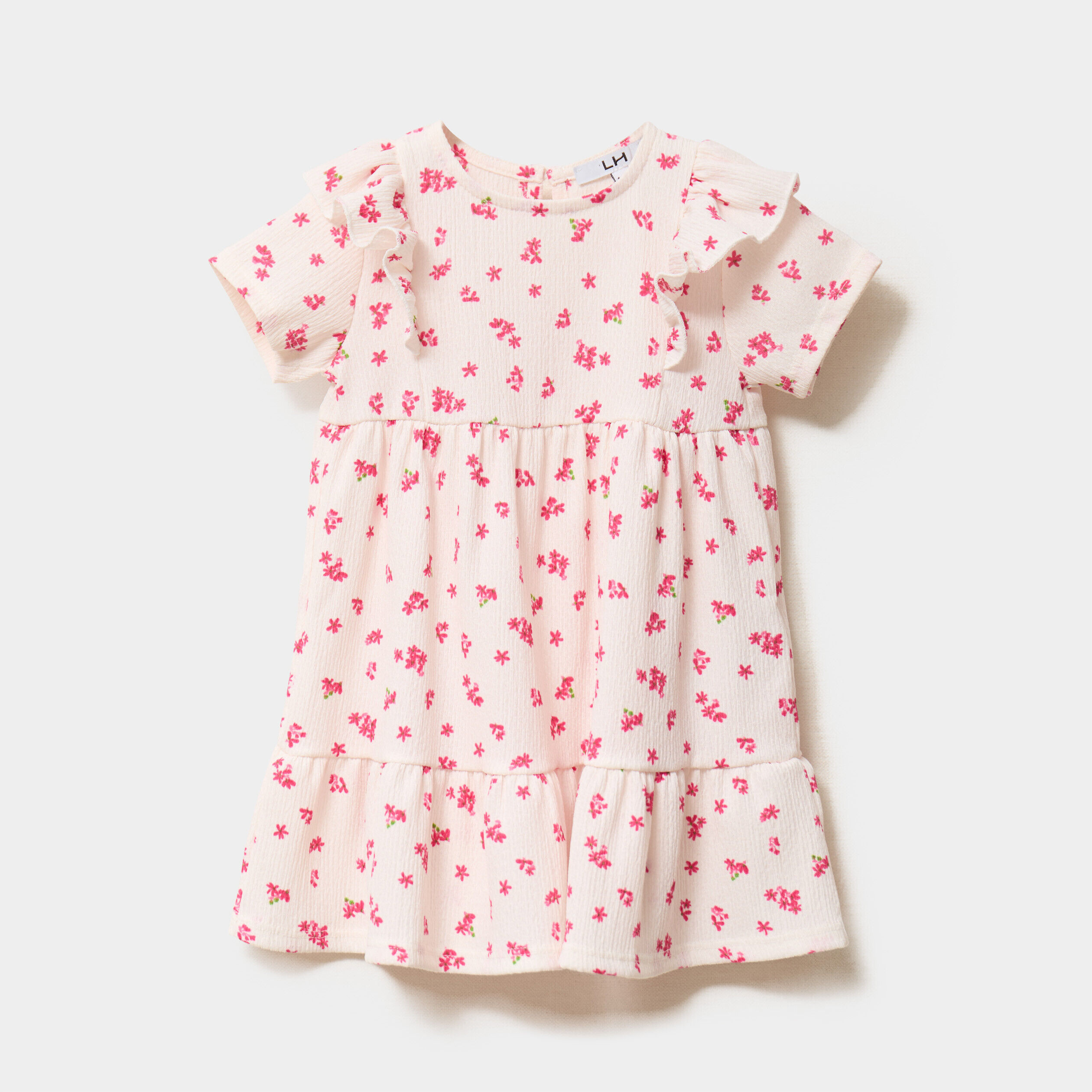 Robe évasée avec volants blanc bébé fille LH