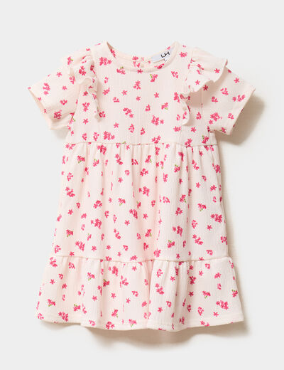 Robe évasée avec volants blanc bébé fille