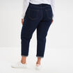 Jeans mom cropped taille haute denim brut femme grande taille