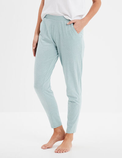 Pantalon de pyjama ajusté vert canard femme