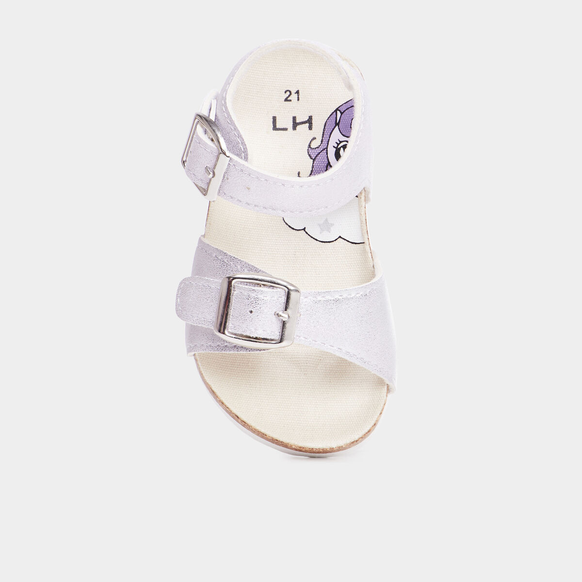 Sandales &agrave; paillettes parme b&eacute;b&eacute; fille