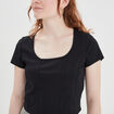 T-shirt court ajusté effet corset noir femme