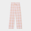 Pantalon de pyjama en coton ajusable ecru femme