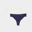 Lot 2 tangas micro sans couture blanc femme