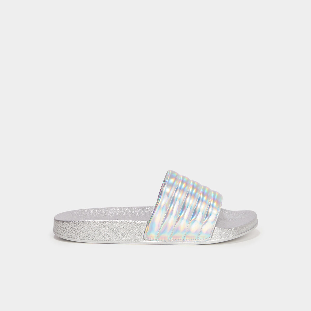 Claquettes métallisées Wamea Beach couleur argent femme