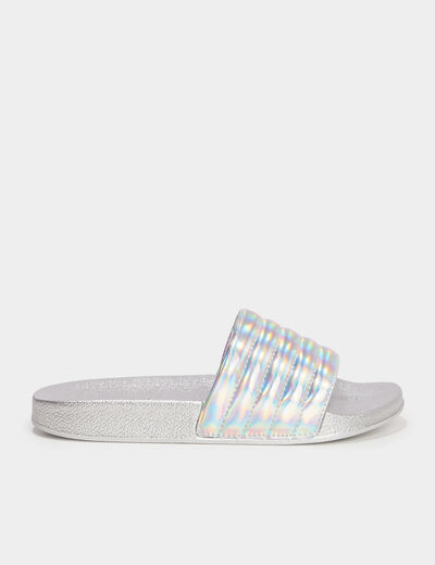 Claquettes métallisées Wamea Beach couleur argent femme