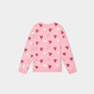 Sweat col rond manches longues rose fille