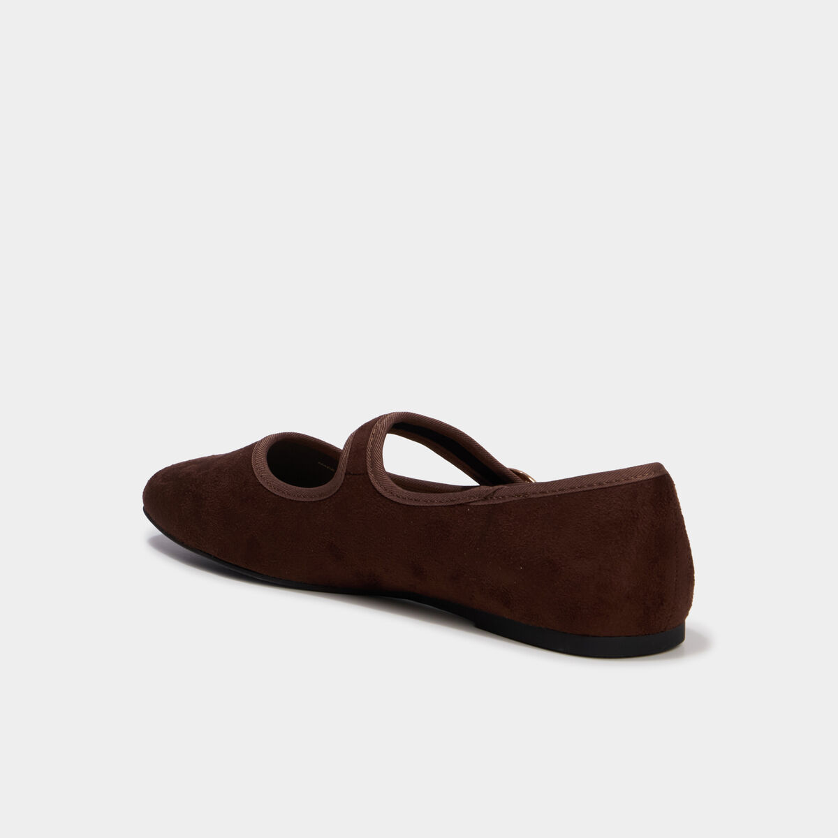 Ballerine femme su&eacute;dine &agrave; bride marron fonc&eacute; femme