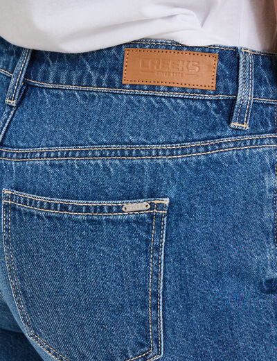 Jeans baggy taille haute coton denim stone femme